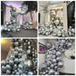 Jobkoo Silver Balloons 12 Inch 100 Pack, Metallic Silver Balloons Chrome Silver Metallic Balloon Shiny Silver Latex Balloons For