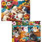 2 Pack 300 Piece Puzzle for Adults,Cute Dogs Cats Jigsaw Puzzle for Adults Teens,Large Piece Puzzle for Kids Ages 8-10 10-12,Glo
