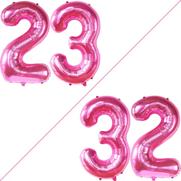 Katchon, Hot Pink 23 Balloon Numbers - Big, 40 Inch | 23 Hot Pink Balloons For 23 Birthday Decorations For Men | 23 Birthday Decorations | 23 Balloon Numbers For 23Rd Birthday Decorations For Men