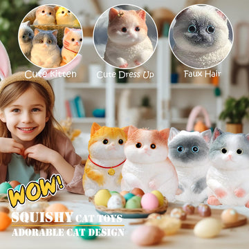 YJPPDD Big taba Squishy Cat  Handmade Squishy Cat for mature-themed/Kids  Stress Relief  Cute & Soft Cat Design  Perfect Squeeze Toys Gift for Relaxation and Fun - Dress Up Your Own Squishies Cat(Siamese)