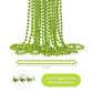 Zzyfgh 33'' 7Mm Metallic Light Green Bead Necklace Bulk, Mardi Gras Round Beaded Necklaces For Party Favors Costume Necklace (12