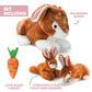 Prextex Plush Bunny Rabbit With Zippered Pouch For Little Baby Bunnies, Bunny Stuffed Animal, Easter Bunny Stuffed Animal, Stuffed Animal With Babies Inside - Perfect For Easter Gift And Easter Basket