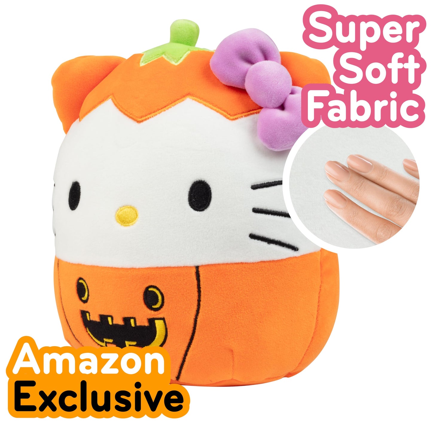 Squishmallows Original 8-Inch Hello Kitty Pumpkin - Official Jazwares Plush - Collectible Soft & Squishy Sanrio Stuffed Animal T