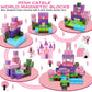 Graceduck 60Pcs Magnetic Blocks For Toddlers, Build Magnetic Pink Castle Set - Magnetic Construction Cube Toys, Montessori Sensory Toys For Toddlers 6 7 8 9 10 Year Old Girls Boys