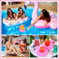 100 Pcs Inflatable Drink Holders Flamingo Drink Floats Mini Drink Floaties Floating Drink Holder Flamingo Inflates Coasters With