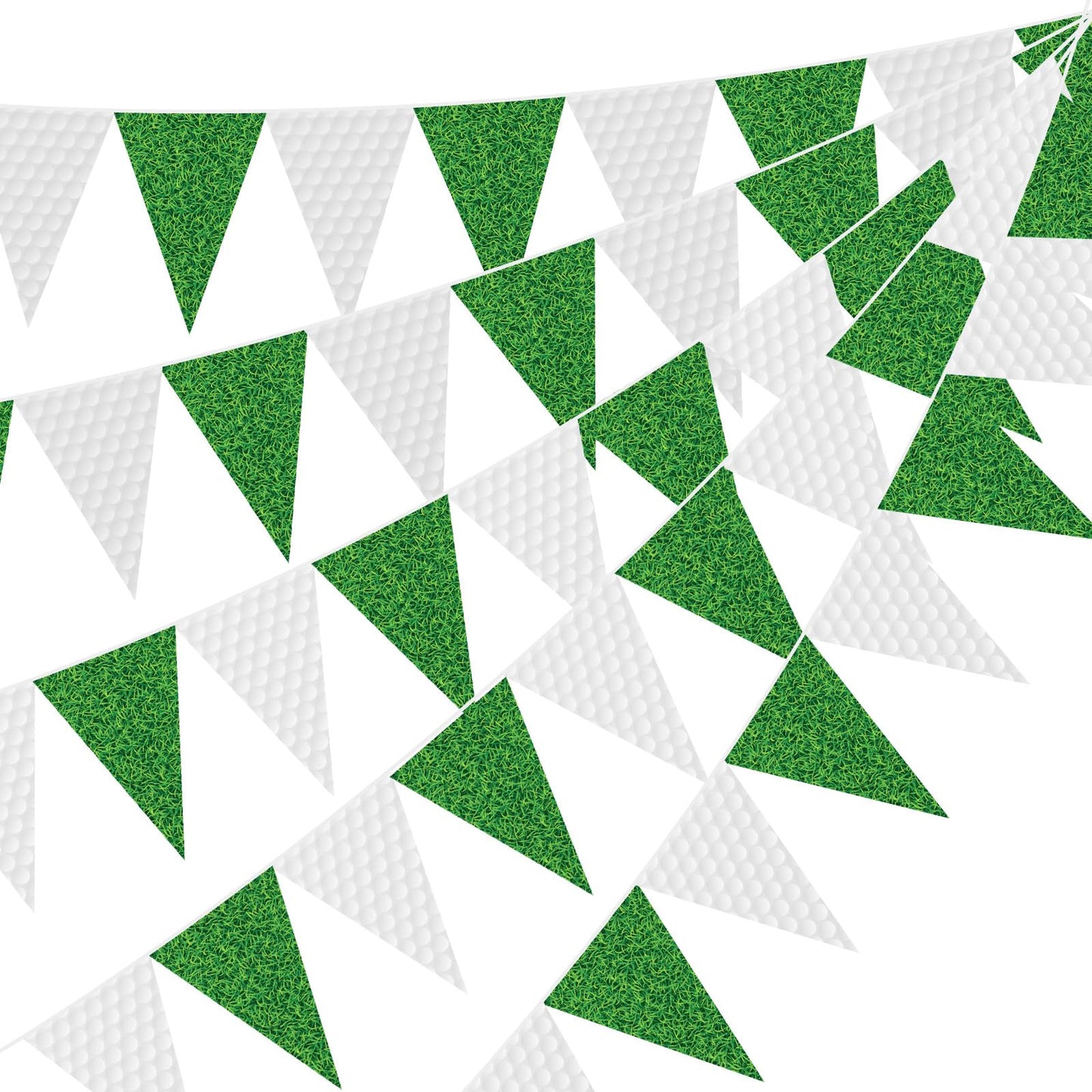 Jetec 5 Pcs 49 ft Golf Party Decorations Pennant Banner Theme Triangle Flags Garland Bunting Banner for Fans Outdoor Indoor Home