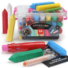 Arteza Kids Sidewalk Chalk Set - 36 Jumbo Washable Pieces with 4 Fun Shapes, Clips, Game Guide & Storage Tote for Outdoor Play