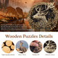 KAAYEE Wooden Puzzles for mature-themeds  3D Vision Effect 3D Deer Wooden Jigsaw Puzzles Unique Shape Advanced Wood Puzzle mature-themed  3D Effect Flat Puzzle Birthday Gifts Family Game (17.3 * 17.1in 425pcs)