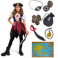 Spooktacular Creations Halloween Kids Pirate Costume  Blue Pirate Dress for Girls  Buccaneer Princess Outfit for Girls Halloween Dress Up  RolePlay Themed Party (Medium  8-10 yrs)