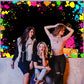 Avezano Neon Backdrop 7x5ft Vinyl Glow Party Decorations Black