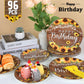 Obusatt 96Pcs Sunflower Birthday Party Decorations Sunflower Birthday Paper Disposable Dinner And Dessert Paper Disposable Plate