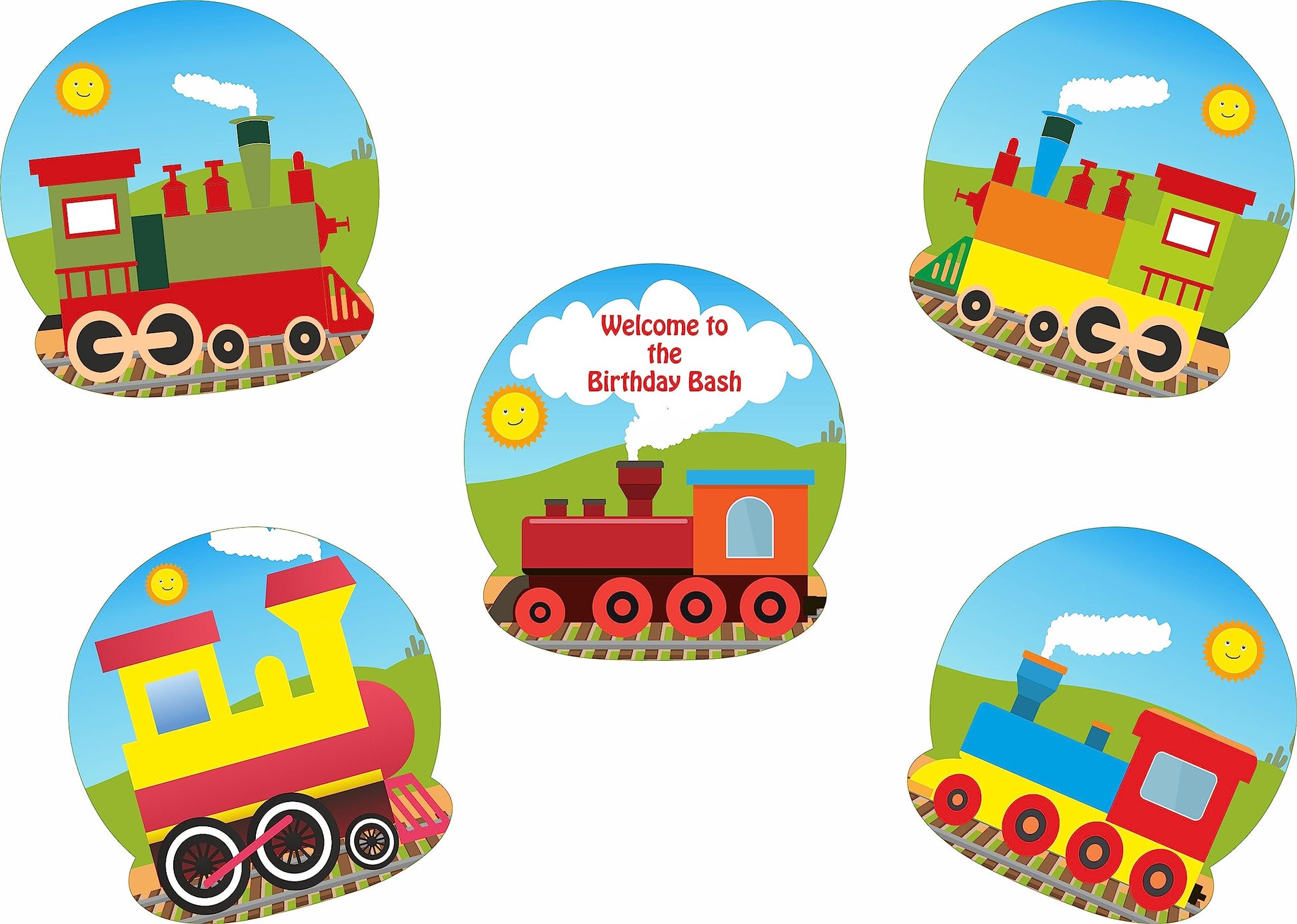 Untumble Train Theme Birthday Decoration Posters Kit | Train Theme Birthday Party Decorations With Unique Train Theme Posters | 