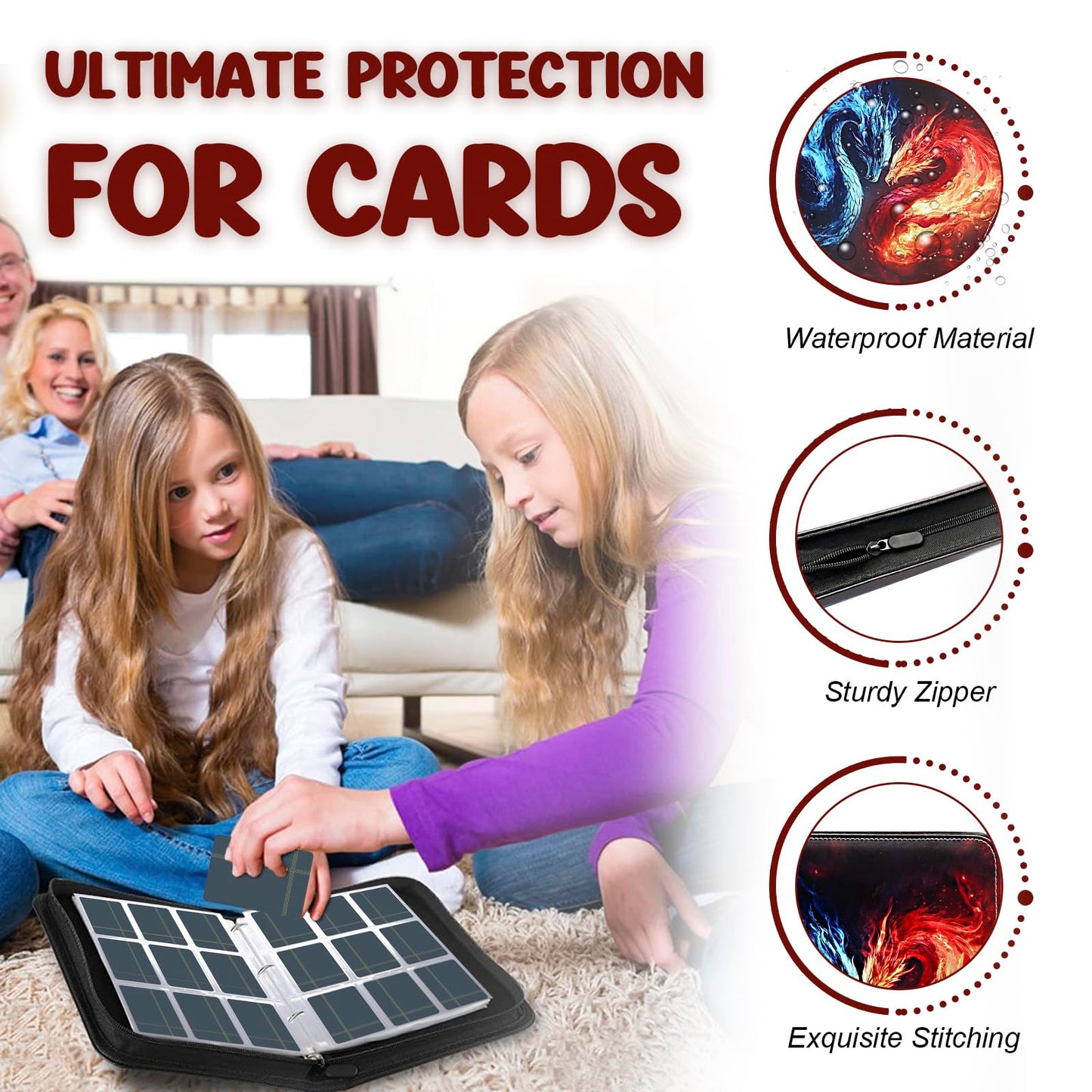 Card Binder 900 Pockets  Trading Card Binder 9 Pocket Card Collector Album Card Collection Binder with 50 Removable Card Sleeves for Boys and Girls Organized