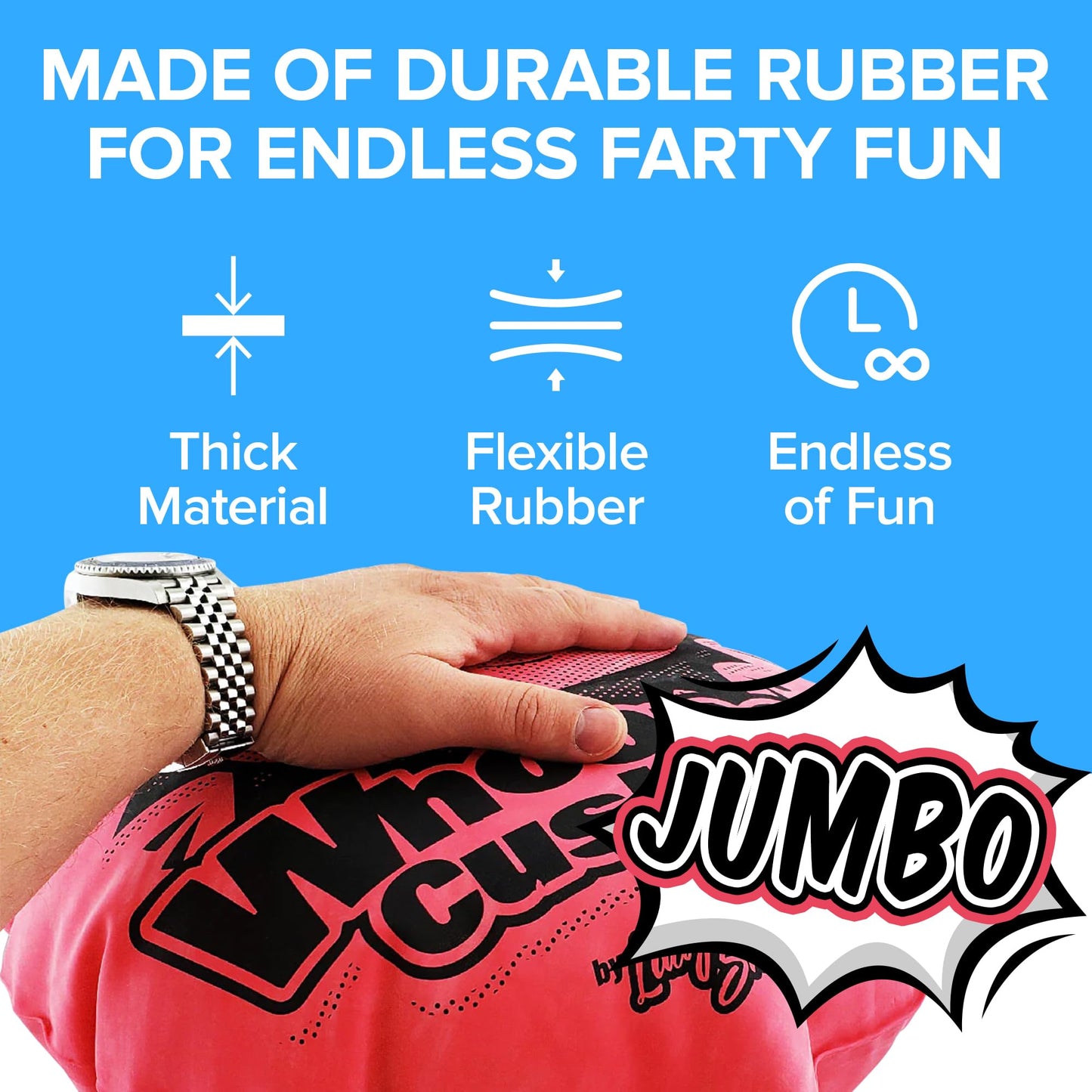 Laughing Smith 16 Inch Whoopee Cushion - Giant Whoopee Fart Toy For Kids - Makes Great Big Mega Woopie Fart Sounds - The Funniest Fart Game, Joke Or Gag Gift Woopy Cushions