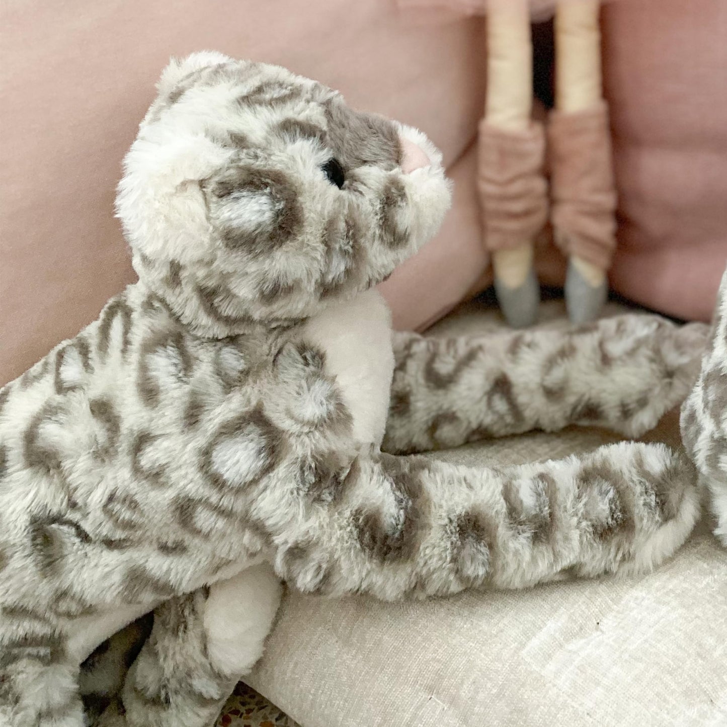 Mon Ami Lucy The Leopard Stuffed Animal 15   , Plush Snow Leopard, Use As Toy Or Nursery Room D  Cor, Wild Animals, Gift For Kid