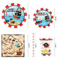 Pirate Birthday Party Supplies Decorations, Pirate Treasure Theme Paper Plates And Napkins Set With Cups And Straws For 24 Guest