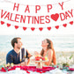 KATCHON Happy Valentines Day Felt Banner With Heart Garland for Mantle, Indoor or Outdoor Decorations, No DIY Required, Red, Fel