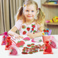 CY2SIDE Strawberry Party Stationery Set - 24 Pack Christmas Stuffer Gifts Include 4-in-1 Ballpoint Pen Sticky Note Sticker and O