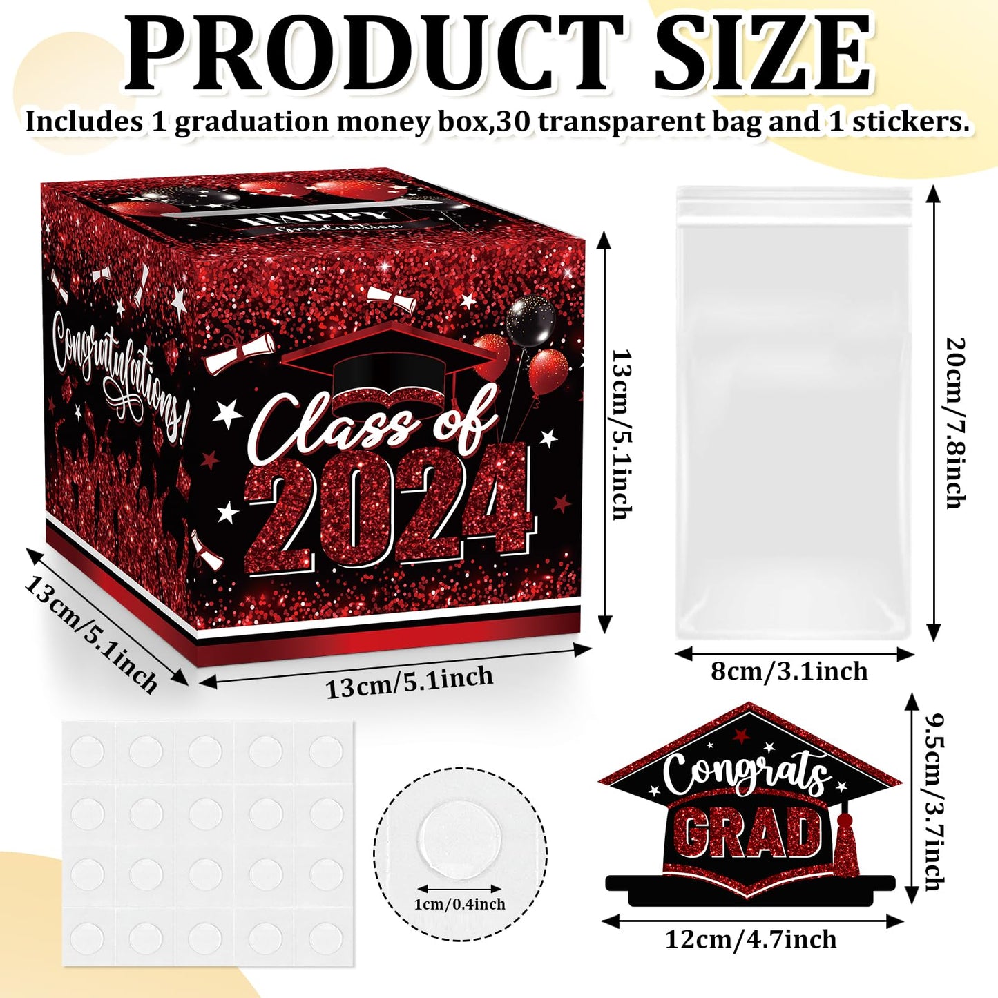 Graduation Money Box For Cash Gift Pull, Black Red Money Pull Box Gift 2024 Grad Suprise, Funny Graduation Party Gift Pull Money