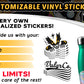 Vulgrco Personalized Custom Individually Die Cut Stickers Decals For Fun, Business, Weddings, Birthdays, Gifts Waterproof (Stand