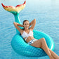 Jasonwell Giant Inflatable Mermaid Tail Pool Float With Fast Valves Pool Floaties Tube Summer Beach Swimming Pool Party Lounge R