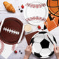 Sports Birthday Party Decorations 80Pcs Sports Party Plates And Napkins Baseball Football Soccer Basketball Rugby Disposable Pap