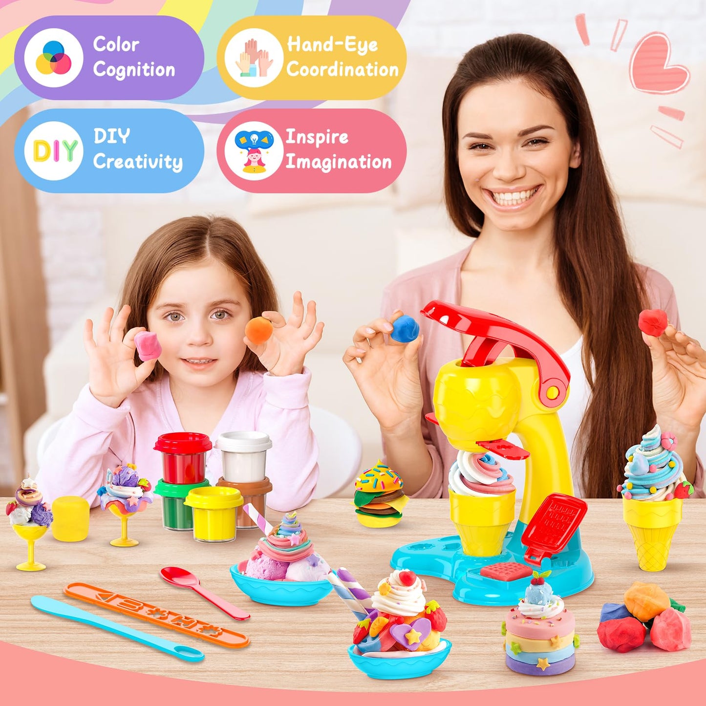 Playdough Sets for Kids Ages 4-8,Kids Toys for Ages 5-7 8-13,Toys for 3 4 5 6 7 8 Year Old Girl Gifts,Arts and Crafts for Kids 4