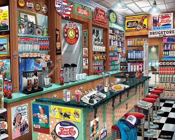 White Mountain Puzzles - Pepsi Soda Fountain - 1000 Piece Jigsaw Puzzle For Adults & Kids - Fun Family Activity - 24''X30''