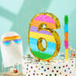 MUWOOB Rainbow Number 6 Pinata for 6th Birthday Party Decorations, Fiesta, Kids Anniversary Celebration, Birthday Pinata with St