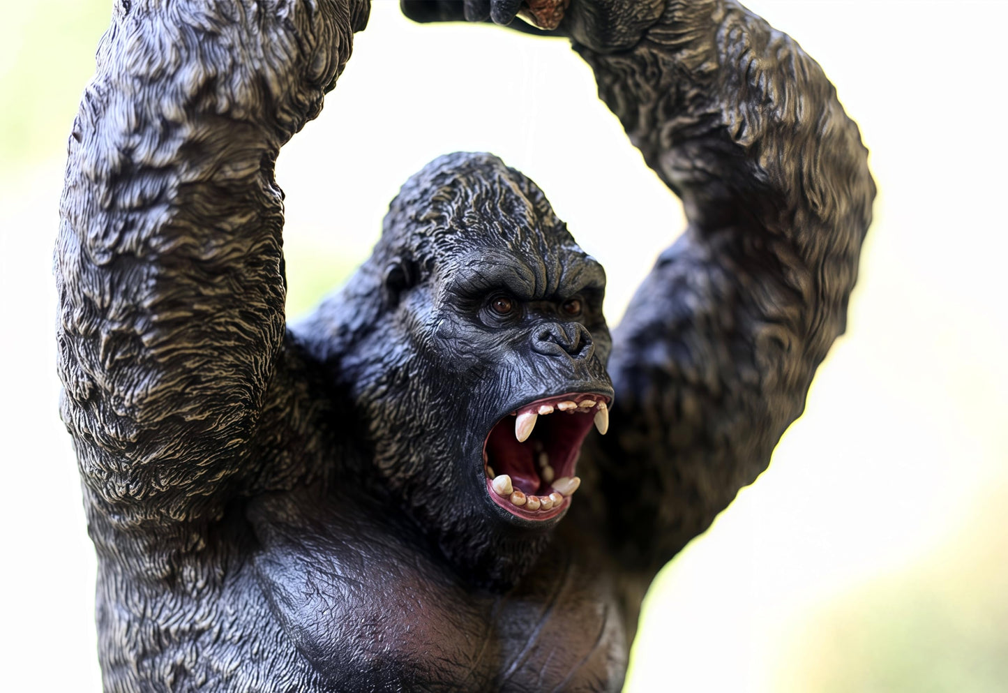 Gemini&Genius King Kong Toys Display  Rampage Toys Gorilla with 2Pcs Replaceable  Battle Axe  Hand-Painted  Animal Collectible  Details Unique Model.
