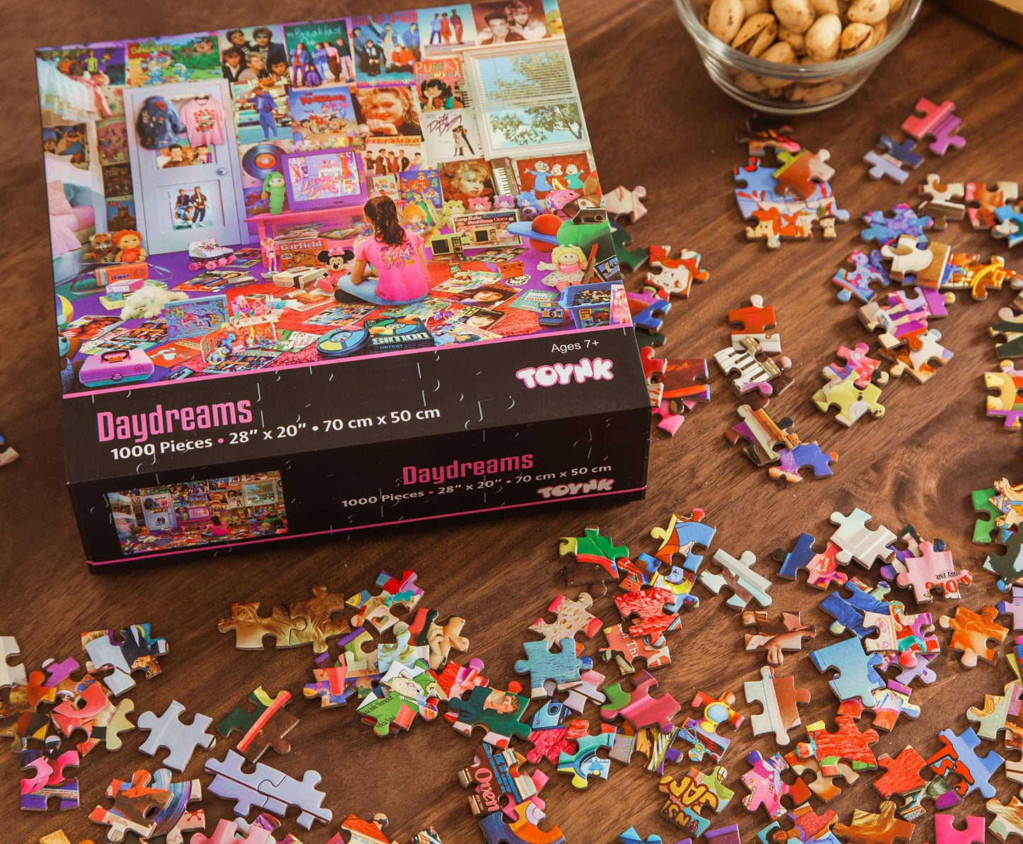 Daydreams '80s and '90s Pop Culture 1000-Piece Jigsaw Puzzle by Rachid Lotf | Educational Brain Teaser  Nostalgic Retro Toys & Games for Kids  Building Kit Activities | 28 x 20 Inches