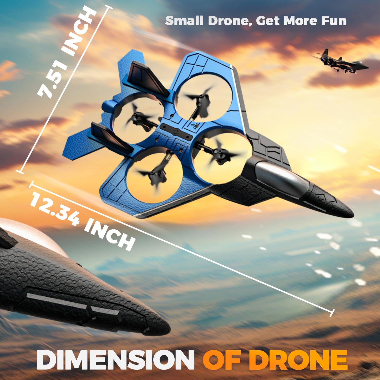 Bezgar Rc Fighter Airplane?F-22 Raptor Mini Drone Remote Control Jet Plane Stunt Drone For Adults & Kids Toy With Light Gift For
