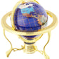 Unique Art 10-Inch Tall Table Top Blue Crystallite Ocean Gemstone World Globe With Gold Tripod Stand