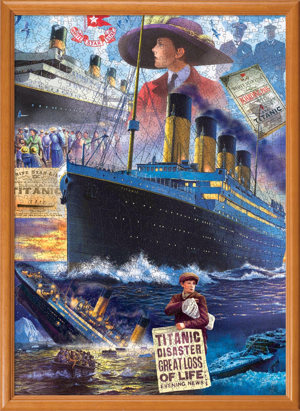 MasterPieces 1000 Piece Jigsaw Puzzle - Titanic Collage - Cardboard - 19.25"x26.75"