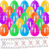 Baotongle 24Pc 4.7'' Fillable Eggs Diy Decorating Kit With 5 Sheet Butterfly Stickers, Empty Plastic Eggs 6 Bright Colors Easter