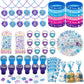 150Pcs Snowflake Birthday Party Favors Supplies Kids Girl Winter Party Decorations Set Include 50 Cookie Bags,12 Bracelets,12 Sn