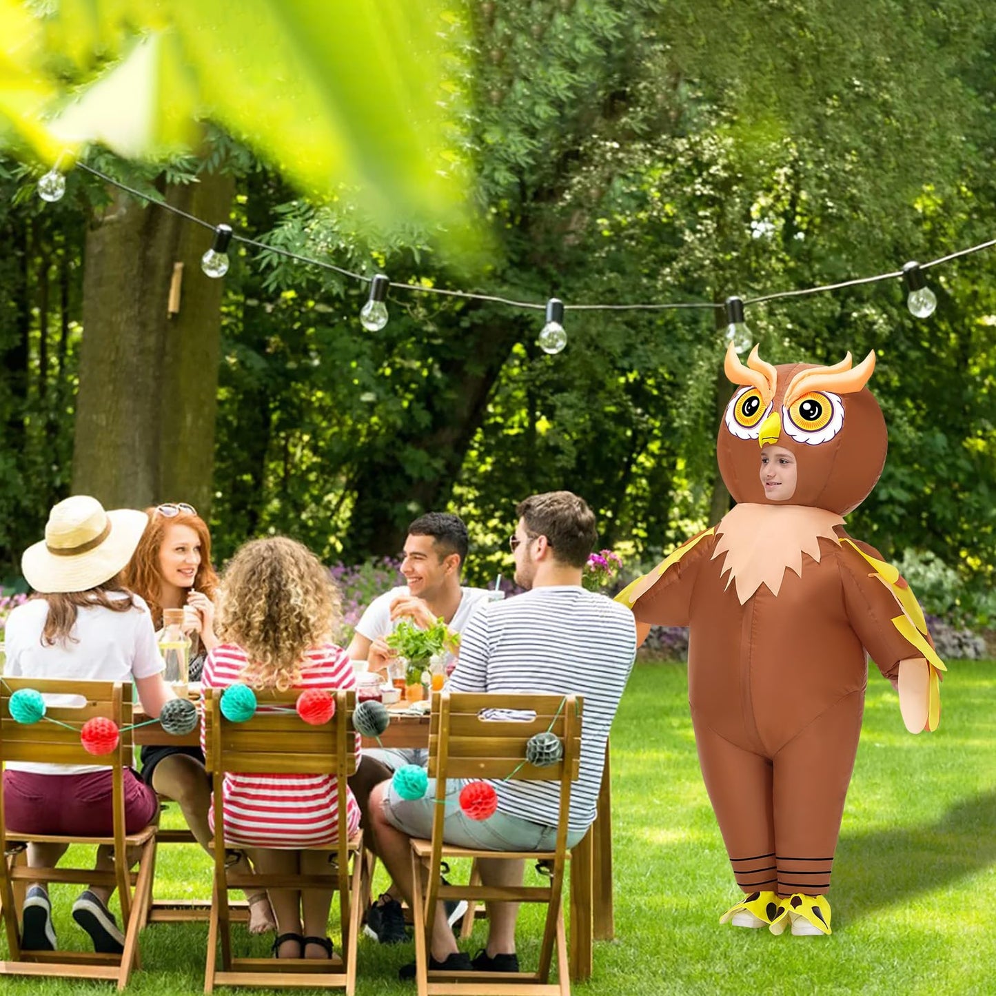 Searhmomo Inflatable Owl Costume for Kids  Funny Owl Halloween Costume Animal Blow Up Costumes for Boys Girls Themed Pary Cosplay