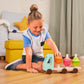 B. Toys- Stack & Roll Fruit Truck- Sort & Stack Toy – Wooden Truck & 9 Stackable Fruit Pieces – Orange, Pear, Strawberry Slices – Learning Toys For Toddlers, Kids – 18 Months +