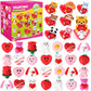 Surcvio 28 Pack Valentine Mochi Squishies Gifts For Kids, Greeting Cards And Mochi Squishies Filled Hearts Kawaii Squishies Stress Relief Fidget Toys Classroom Exchange Party Favors Prizes Gifts