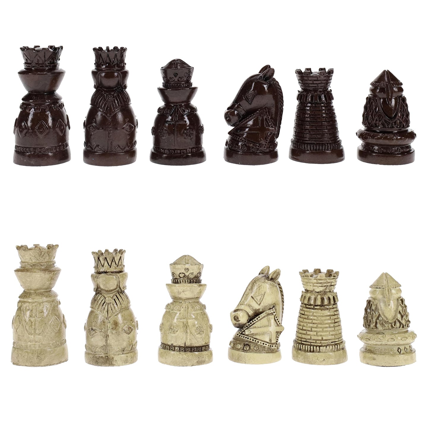 We Games Medieval Themed Chess Set - Wooden Chess Board With Intricate Polystone Chess Pieces, Chess Sets For Adults, 15 In.