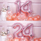 Aule 40 Inch Big Rose Gold 4 Balloon Number Large Foil Helium Number Balloons 0-9 Jumbo Giant Happy 4Th Birthday Party Decoratio