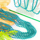 24PCS Mardi Gras Beads, Metallic Blue Bead Necklace Party Favors, 33'' Mardi Gras Necklace Women Men Stuff, Festival Parade Thro