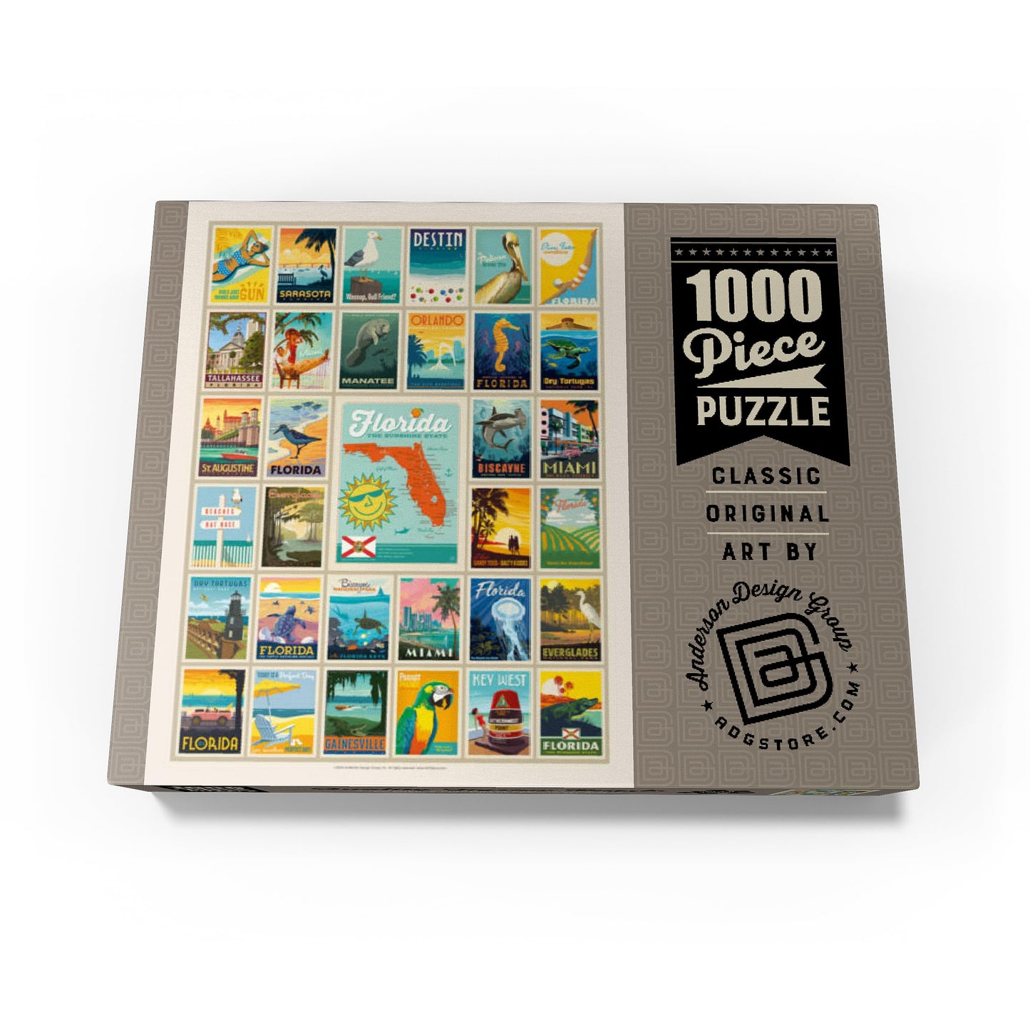 Mypuzzle Florida: Multi-Image Print, Vintage Poster - Premium 1000 Piece Jigsaw Puzzle For Adults