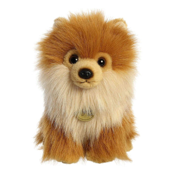 Aurora® Adorable Miyoni® Tots Pomeranian Pup Stuffed Animal - Lifelike Detail - Cherished Companionship - Brown 9 Inches