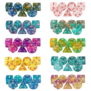 Surhugvy DND Dice Set, 10 X 7 (70 Pieces) Polyhedral Dice Set for Dungeons and Dragons DND RPG MTG Table Games with 10 Pack Blac
