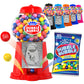 8.5' Coin Operated Gumball Machine Bank For Kids - Dubble Bubble Style Red Gum Dispenser With 45 Gumballs - Classic Candy Toy Bank