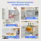 Play Kitchen For Kids, Wooden Play Kitchen With Toy Storage System, 21Pcs Accessories Included, Oven Faucet, Microwave, Ice Make