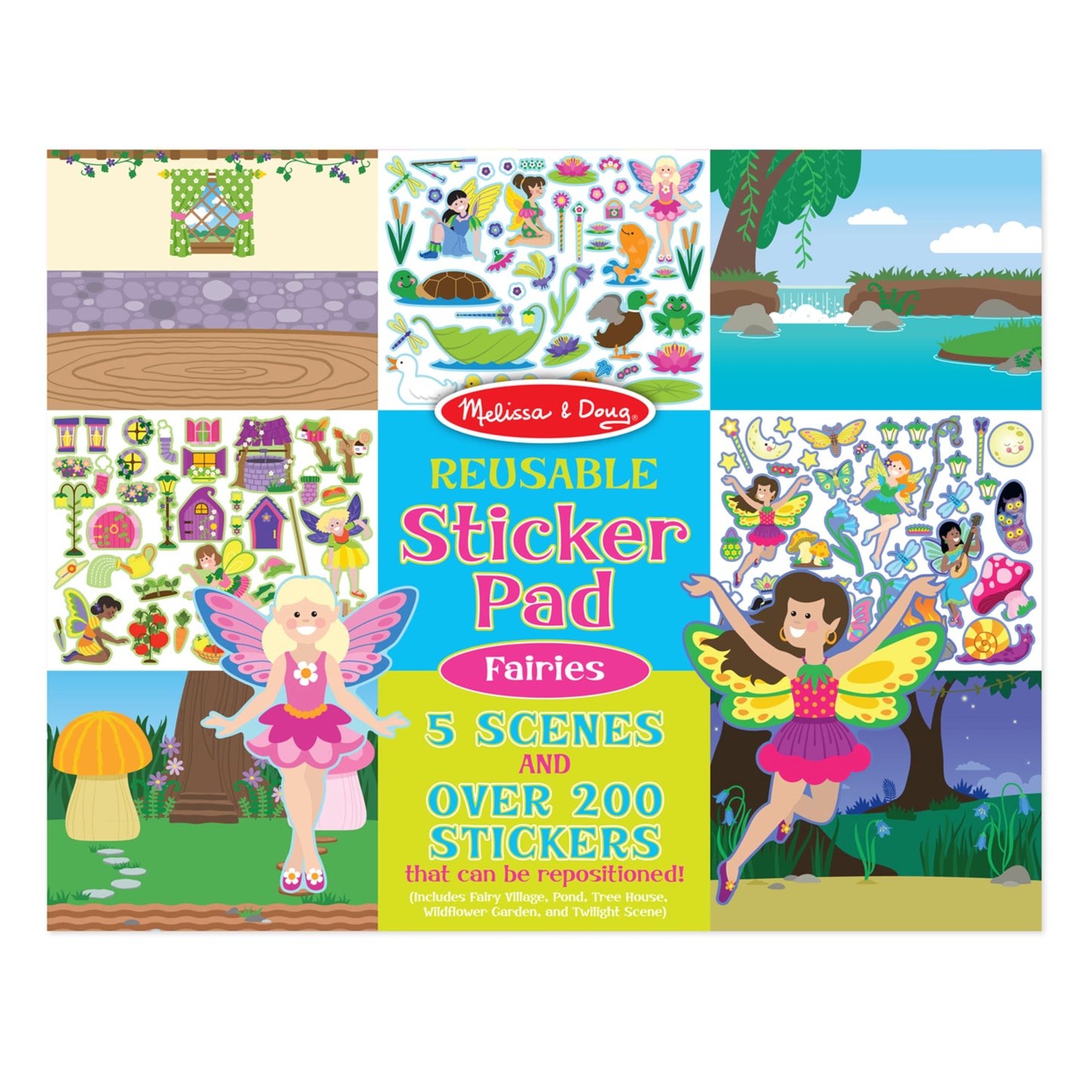 Melissa & Doug Reusable Sticker Pad: Fairies - 200+ Stickers