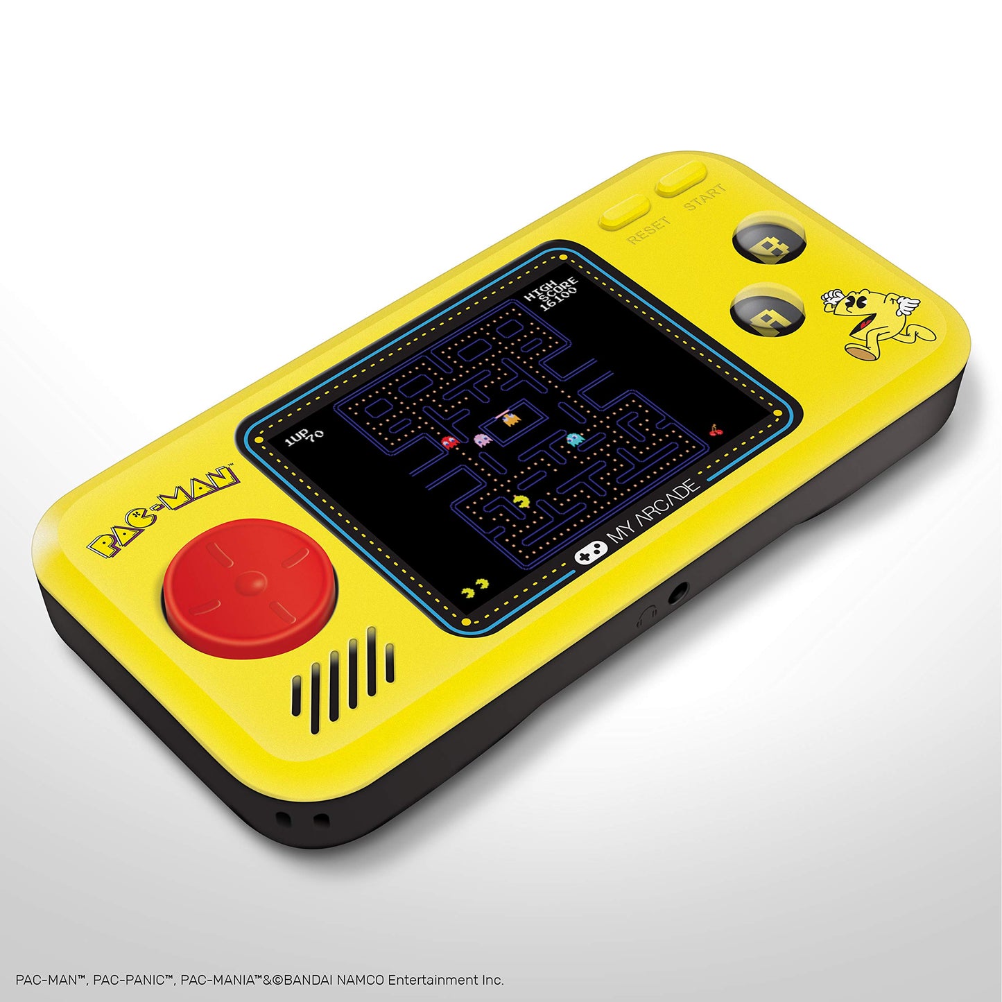 My Arcade Pocket Player Handheld Game Console - Full Color, Yellow, Model DGUNL-3227, Battery/Micro USB Powered, Collectible Gaming