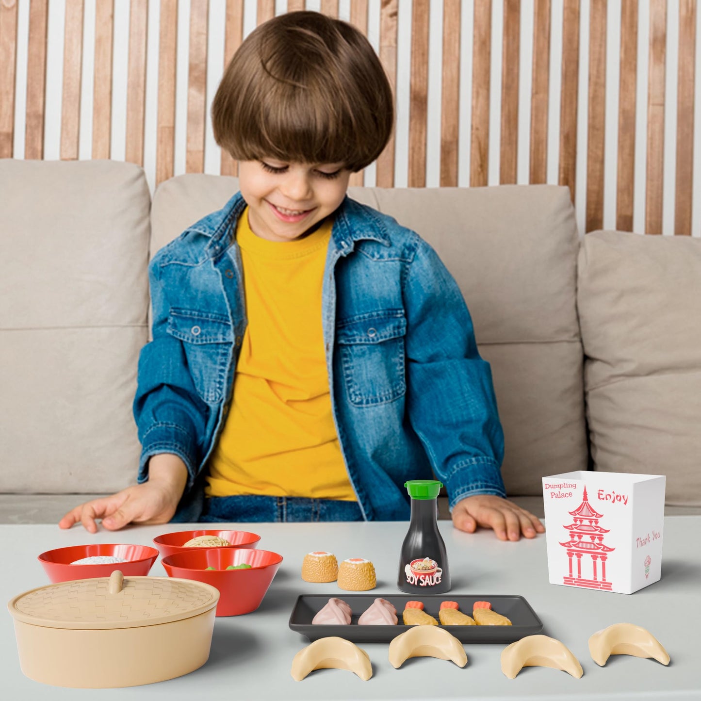 Lollipop Kids Gourmet Play Kitchen Set - 34-Piece Plastic Food Playset for Toddlers 3+